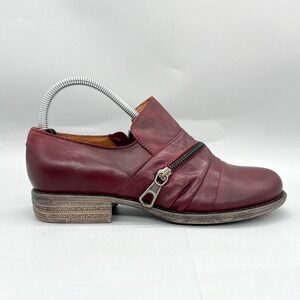 Miz Mooz Womens 38 7 Lyric Oxford Boots Shoes Burgundy Leather‎ Zipper Shootie